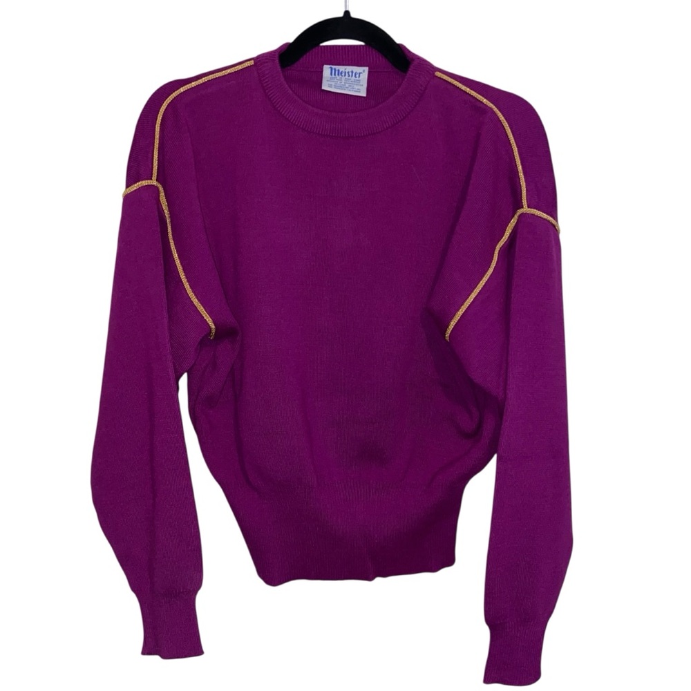 Meister Sweater Womens Medium Wool Blend Vintage Hong Kong Ski Skiing Retro